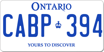 ON license plate CABP394