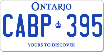 ON license plate CABP395