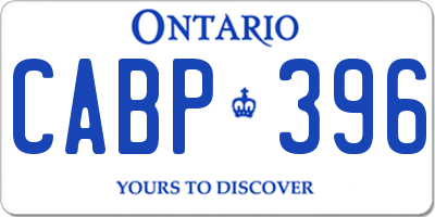 ON license plate CABP396