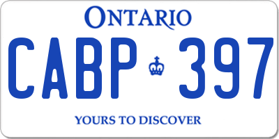 ON license plate CABP397