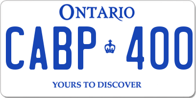 ON license plate CABP400