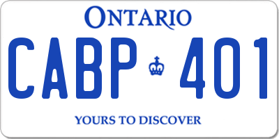 ON license plate CABP401