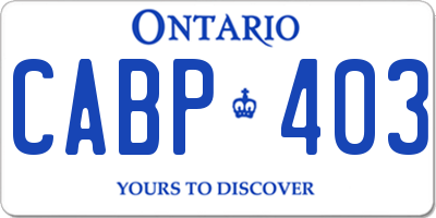 ON license plate CABP403