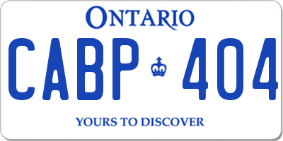 ON license plate CABP404