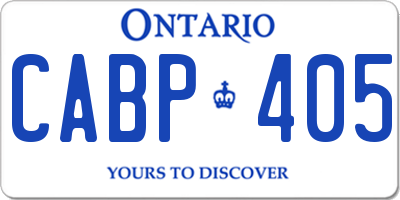 ON license plate CABP405