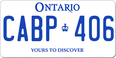 ON license plate CABP406