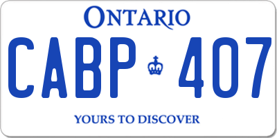 ON license plate CABP407