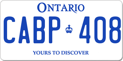 ON license plate CABP408