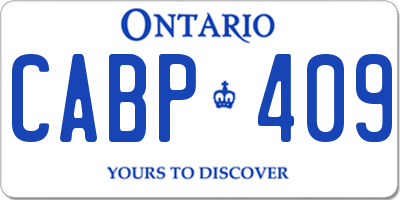 ON license plate CABP409