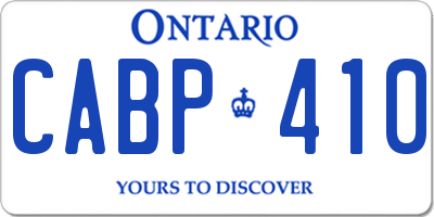 ON license plate CABP410