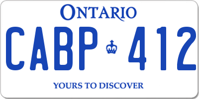 ON license plate CABP412