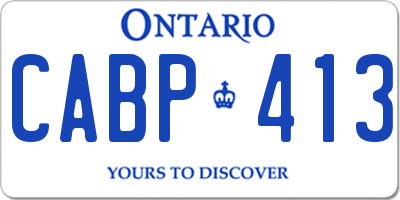 ON license plate CABP413