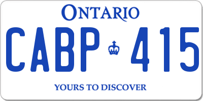 ON license plate CABP415