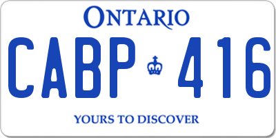 ON license plate CABP416