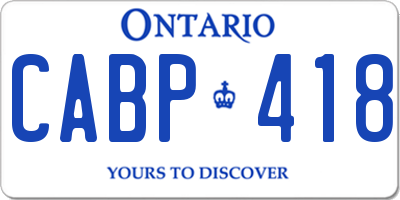 ON license plate CABP418