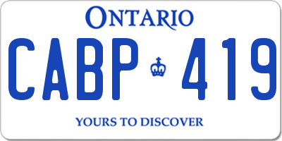 ON license plate CABP419