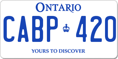 ON license plate CABP420