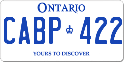 ON license plate CABP422