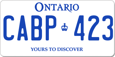 ON license plate CABP423