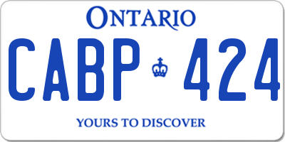 ON license plate CABP424