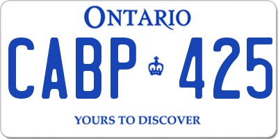 ON license plate CABP425