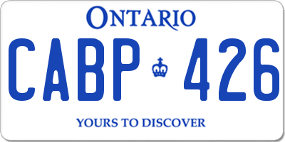 ON license plate CABP426