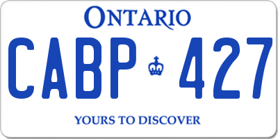 ON license plate CABP427