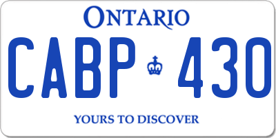 ON license plate CABP430