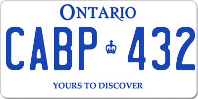 ON license plate CABP432