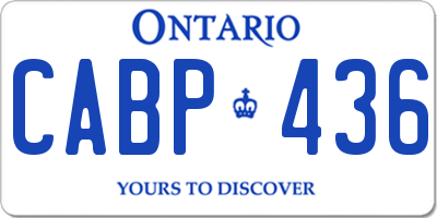 ON license plate CABP436