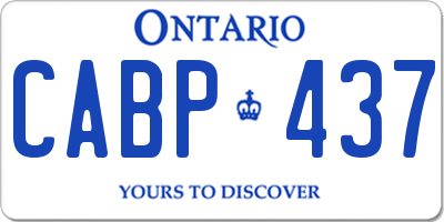 ON license plate CABP437