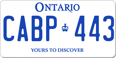 ON license plate CABP443