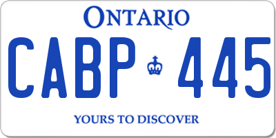 ON license plate CABP445