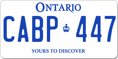 ON license plate CABP447