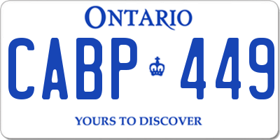 ON license plate CABP449