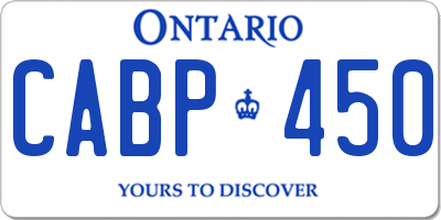 ON license plate CABP450