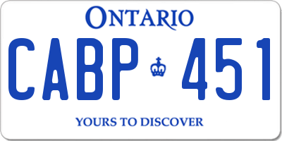 ON license plate CABP451