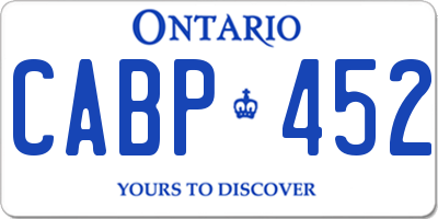 ON license plate CABP452