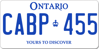 ON license plate CABP455