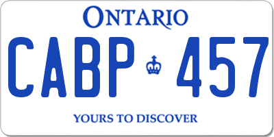 ON license plate CABP457