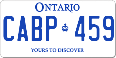 ON license plate CABP459