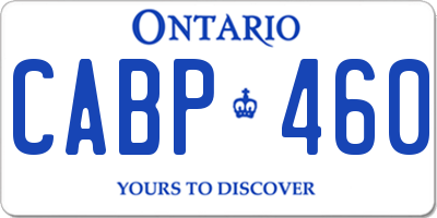 ON license plate CABP460