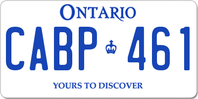 ON license plate CABP461