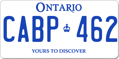 ON license plate CABP462