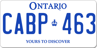 ON license plate CABP463