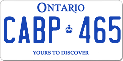 ON license plate CABP465