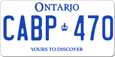 ON license plate CABP470