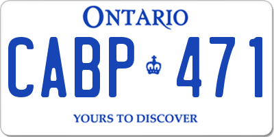 ON license plate CABP471