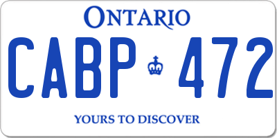 ON license plate CABP472