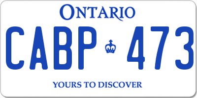 ON license plate CABP473